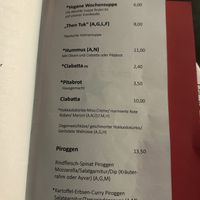 menu (*=vegan)  at Cafe Stern in Linz