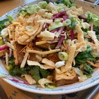 Crispy salad with tofu added on at Mendocino Farms in Redmond