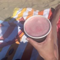 Beetroot latte   at Shacks by the Shore - Rockwater Sandbanks in Poole