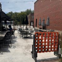 Outside patio seating   at Tiny's Coffee Bar in Gary