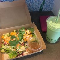 Tropical salad and green machine smoothie at The Blissful Carrot in Macau