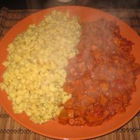 Seitan stew at Kozmosz Vegan Etterem in Budapest