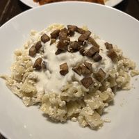 Csusza- cottage cheese pasta   at Kozmosz Vegan Etterem in Budapest