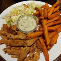 Gyros. I do not recommend this. Sauce isn't great and the salad is bland and not fresh at Kozmosz Vegan Etterem in Budapest