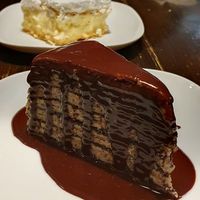 Layered pancake  at Kozmosz Vegan Etterem in Budapest