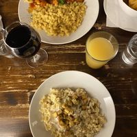 Pasta and stew  at Kozmosz Vegan Etterem in Budapest