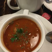 Bean goulash soup  at Kozmosz Vegan Etterem in Budapest