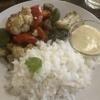 Roasted vegetable plate   at Kozmosz Vegan Etterem in Budapest