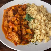 Seitan Stew at Kozmosz Vegan Etterem in Budapest