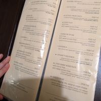 Menu at Kozmosz Vegan Etterem in Budapest