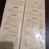 Menu at Kozmosz Vegan Etterem in Budapest