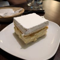Dessert from the cabinet at Kozmosz Vegan Etterem in Budapest