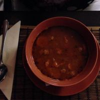 Goulash soup at Kozmosz Vegan Etterem in Budapest