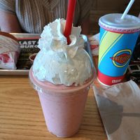 Strawberry vegan shake at Fatburger & Buffalo's Express in Fairbanks