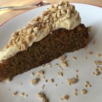 Carrot cake at PURA in San Isidro