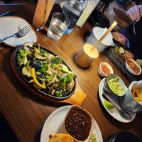 Vegetarian Fajitas (with no sour cream) at Bandoleros in Harvard