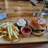 Vegan burger at Bock's Corner Brewery in Vaasa