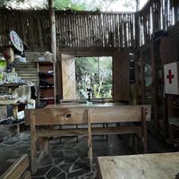 seating and bookshelf at Mayachik in San Juan La Laguna