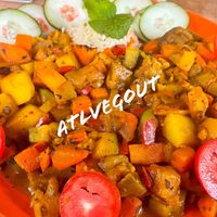 Veggie curry  at Mayachik in San Juan La Laguna