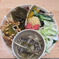 Variety of food (unlimited refills, ¥38)  at Su Man Xiang Vegetarian Buffet (Super Brand Mall Branch) in Shanghai