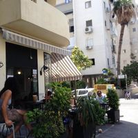 Outside at Café Schneor in Tel Aviv