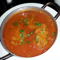 delicious vegetable-patty in Tomato at Café Schneor in Tel Aviv