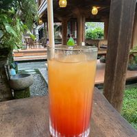 Fruit punch (orange, pineapple and mango juice with grenadine syrup) at Leker Life in Ubud