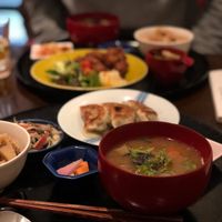 Delicious gyoza set! at Komenoko in Tokyo