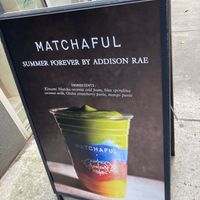 placard for matcha drink at Matchaful @ Clean Market in New York City