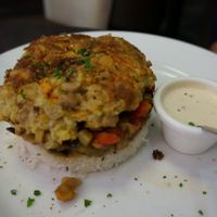 Chickpea Steak with Rice at Caprice Cafe in Paris