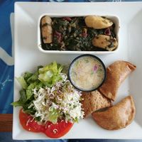 Menú plate of the day at Delices Nature in Pointe-a-pitre