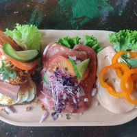 Vegan "smørrebrød" - three kinds. at Mindbjergs in Nykobing