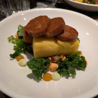 Polenta with seitan at Vaust Bar & Restaurant in Berlin