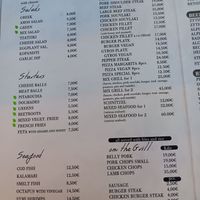 Menu at Prophet Amos in Rhodes