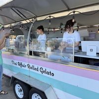 Small truck serving gelato with vegan options  at Thai Affair Rolled Gelato in Vancouver