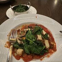 Half eaten Vegan Lasagna with a side of green beans. Life is good    at Farmer's Table in Boca Raton