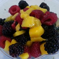 greens with berries at The Harvest Bar in Sherman Oaks