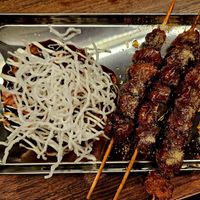 Okonomiyaki & Karaage skewers at Toi Izakaya Bar in Dusseldorf