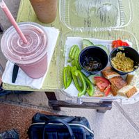 Turkish breakfast & smoothie at Outer Bean Juice and Java in Kitty Hawk