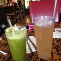 going green smoothie, Apple ginger iced tea at Outer Bean Juice and Java in Kitty Hawk
