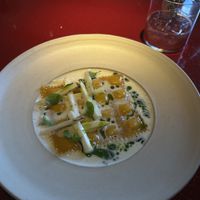 ravioles du dauphiné spargel holunder 26€
  at lara  in Vienna
