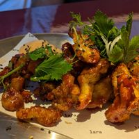 Glazed crispy fries mushrooms at lara  in Vienna