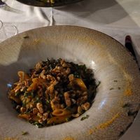 De veganistische pasta en een vegetarische lasagne at Ristorante da NOI in Livorno