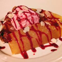 Roast pineapple with raspberries at The Royal Oak Riley Green in Preston