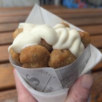 Baked mushrooms with vegan mayo at Mehrfisch in Eckernfoerde