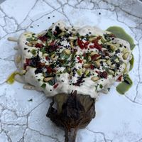 Eggplant with tahini  at Paradise Garden Hvar in Hvar