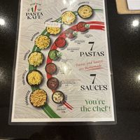 Menu  at PastaKafe in Chiang Mai