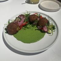 Spring pea falafel  at The Surfing Fox in Santa Monica