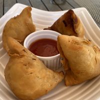 Samosas at GoGreen in Kralendijk