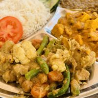 Curry platter  at GoGreen in Kralendijk